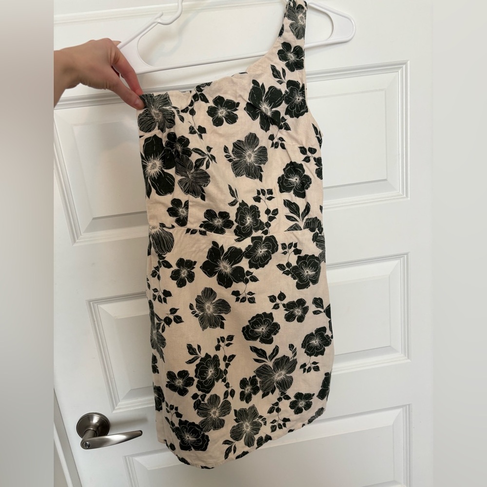 Abercrombie Floral Print Dress in Green and Cream